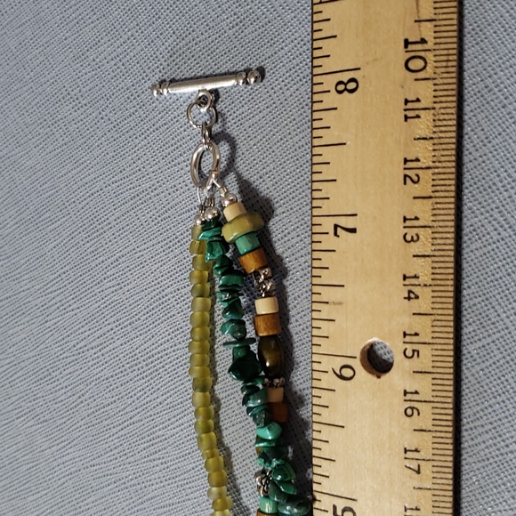 New Beautiful Geniune Malachite Toggle Bracelet - Picture 5 of 5